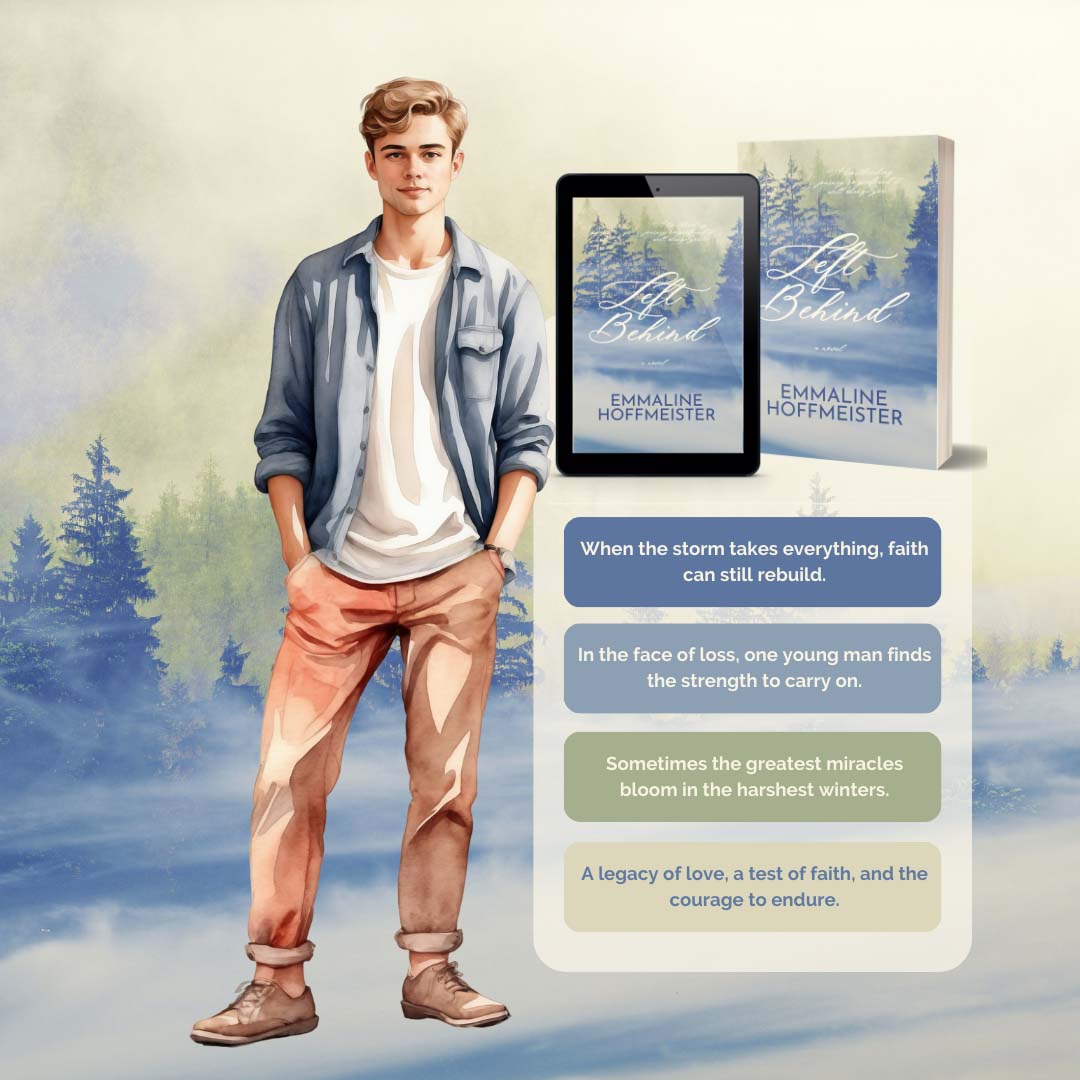 Left Behind by Emmaline Hoffmeister, an LDS Christian fiction novel.