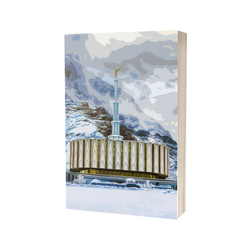 A beautifully designed LDS temple journal inspired by the Provo Utah Temple, perfect for recording spiritual impressions and temple experiences.