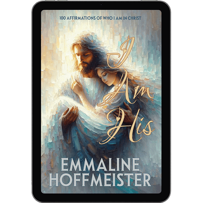 Ebook cover of 'I Am His' by Emmaline Hoffmeister on a tablet.