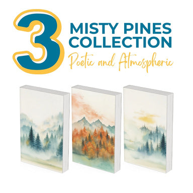 Three books titled '3 Misty Pines Collection' with scenic covers on a white background.